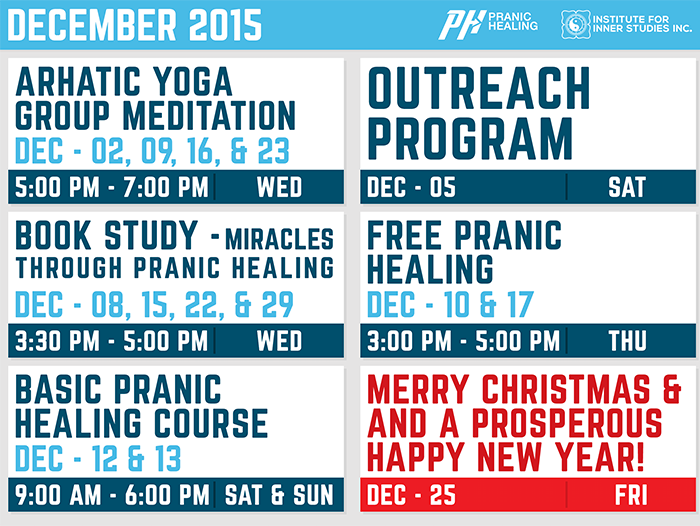Institute For Inner Studies Inc. - December Events